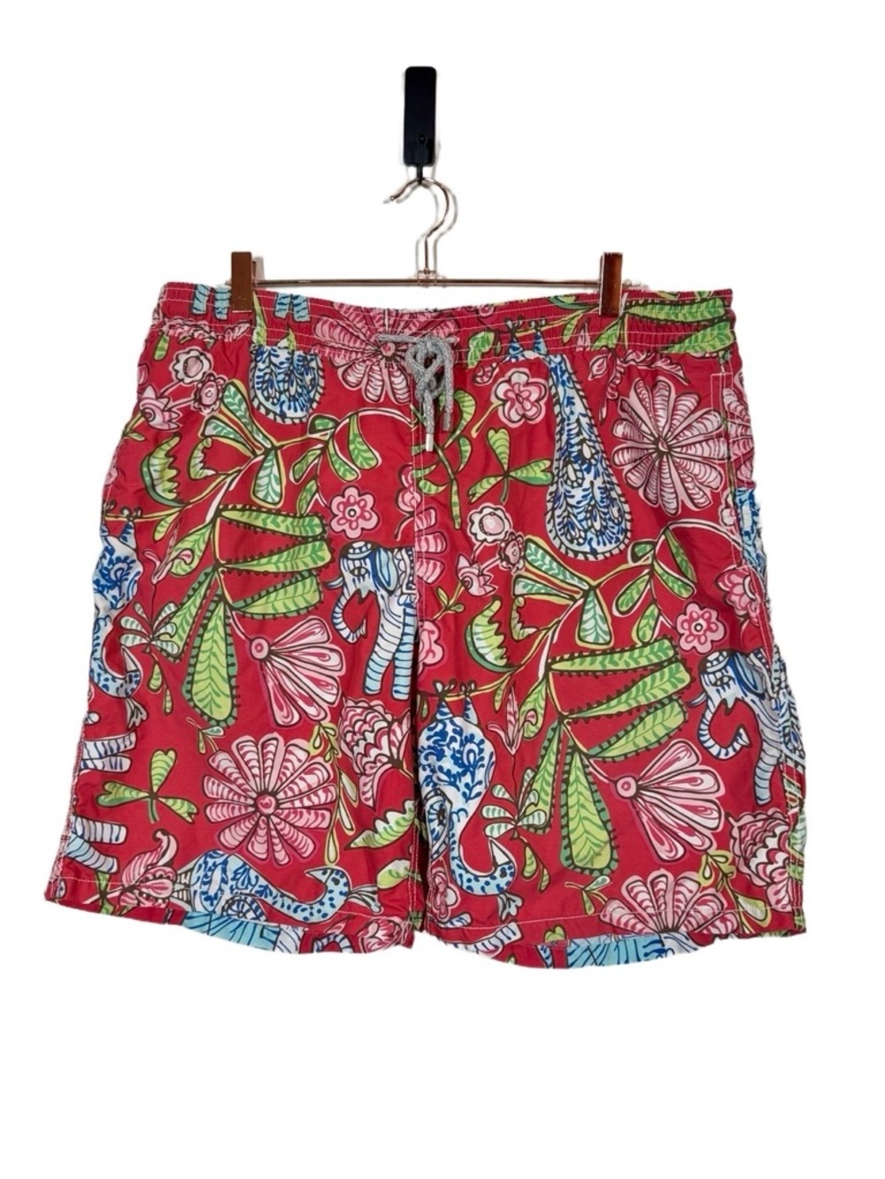 Vilebrequin Men's Floral Elephant Peacock Paisley Swim Trunks XXL